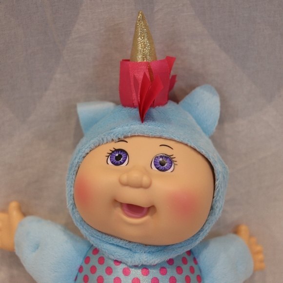 Cabbage Patch Little Cutie Unicorn Blue With Gold Feet Plush Doll - Picture 3 of 7